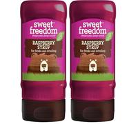 Sweet Freedom Raspberry Syrup 350 g - Vegan Drizzle for Coffee and Pancakes, Naturally Sweetened with Fruits, Only 13 Kcal Per Teaspoon (Pack of 2)