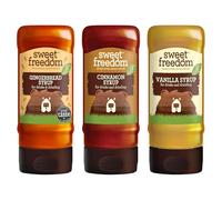 Sweet Freedom Spiced Coffee Creations Bundle 350 g - Cinnamon, Gingerbread & Vanilla Vegan Syrups Naturally Sweetened with Fruits for Coffee Drinks (Pack of 3)