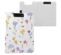 Sweet Freesia White Clipboard Folder with Storage Double Metal Clips Pen Holder Clip Board with Cover Clipfolio Medical Contractor