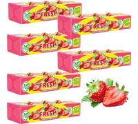 Sweet Fresh Chews Stick Packs 43g - Lemon and Strawberry Flavours, Fruity Chewy Sweets, Classic Retro Treats, Perfect for Sharing or On-the-Go Snacking - Swzl (12 x Pack, Strawberry Chews)