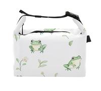 Sweet Frog White Kids Insulated Lunch Bag Insulated Teenagers Prep Lunch Bag for School Kindergarten, Sweet Frog White, one size