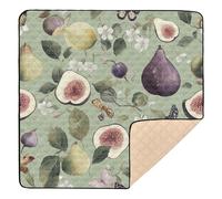 Sweet Fruit Sage Green1 Cute Foldable Baby Playmat for Indoor Outdoor Non-Toxic Padded Play Mat for Babies Infants Toddlers, 50'' x 50''