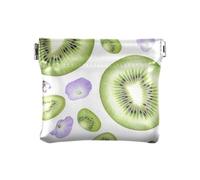 Sweet Fruit Turquoise Women's Small Leather Coin Purse Cute Mini Card Holder Wallet for Women Boys Girls, Fresh Kiwi Fruit White, One Size, Modern