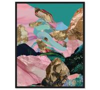 Sweet Geology I Canvas Print Gold Dam Wall Decor by Art Remedy, Black Frame, 16 x 20