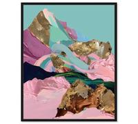 Sweet Geology III Canvas Print Gold Dam Wall Decor by Art Remedy, Black Frame, 20 x 24