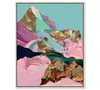 Sweet Geology III Canvas Print Gold Dam Wall Decor by Art Remedy, Silver Frame, 16 x 20