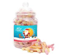 Sweet Gifts Christmas Sweets Jars - Fizzy Jelly Snakes - Christmas Santa Label - Large Jar - 1400grams