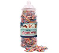 Sweet Gifts Christmas Sweets Jars - Sour Rainbow Bites - Christmas Snow Label - Medium Jar - 450grams