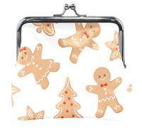 Sweet Gingerbread Cookies Women's White Leather Wallet Kiss Design with Change Buckle for Girls, White Sweet Gingerbread Cookies, UNITALLA, Classic, White Sweet Gingerbread Cookies, White Sweet Ginger
