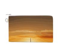 Sweet Gingerbread House Coin Purse Canvas Change Pouch with Zipper Small Cosmetic Organizer Bag Women Wallet for Car Keys, Credit Cards, Cash, Lipstick, Aircraft Plane at Sunset, One Size