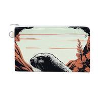 Sweet Gingerbread House Coin Purse Canvas Change Pouch with Zipper Small Cosmetic Organizer Bag Women Wallet for Car Keys, Credit Cards, Cash, Lipstick, Black Beaver, One Size