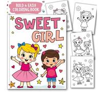 Sweet Girl Bold & Easy Coloring Book