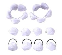 Sweet Girl Butterfly/Rose Flower Hair Rope Oversized Hair Scrunchy Elastic Hairband Women Barrette Ponytail Holder 10PCS