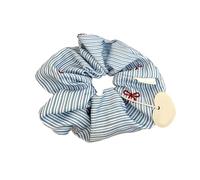 Sweet Girl Hair Tie Elastic Scrunchies with Elegant Stripes Pattern Circles for School Student Lady Hairstyle Tie