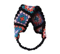 Sweet Girls Colorful Crochet Headband Sunproof Camping Headwrap With Stretchy Hair Rope Teenagers Lovely