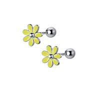 Sweet Glaze Flower Screw Stud EarringFor Women Wedding Fine Jewelry