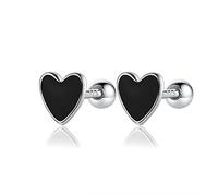 Sweet Glaze Heart Screw Stud Earrings for Women Wedding Fine Jewelry