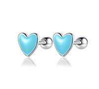 Sweet Glaze Heart Screw Stud Earrings for Women Wedding Fine Jewelry