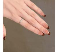 Sweet Glitters Leaf Press on Nails Almond Artificial Nails Full Covers Acrylic False Nails For Parties And Everyday Wear