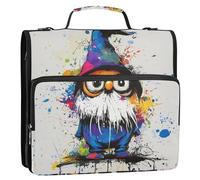 Sweet Gnome Colorful 1.5-Inch 3-Rings Organizer Binder with Handle and Removable Shoulder Strap Multi-Pocket Portable Home Travel Safe Storage Bag for School/Office Organizadores de suministros