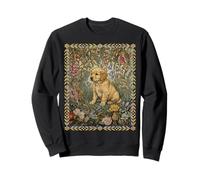 Sweet Golden Retriever Puppy Vintage Floral Sweatshirt