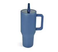sweet grain AGH 40 oz Tumbler with Handle and Flip Straw - 100% Leak-Proof Stainless Steel Water Bottle - Triple Layer Insulated Travel Cup,Navy Blue