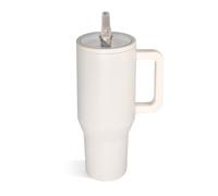 sweet grain AGH 40 oz Tumbler with Handle and Flip Straw - 100% Leak-Proof Stainless Steel Water Bottle - Triple Layer Insulated Travel Cup, Off White