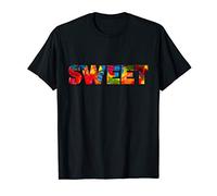 Sweet Gummy Bear Candy Filled Text, Tasty Food Snack Design T-Shirt
