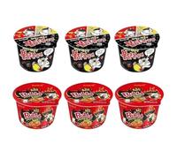 SWEET GUYZ Noodles Hot Chicken Flavour Stir Fry Ramen Spicy Korean Noodles Quick Meal Bowls Instant Ramen for Spice Lovers (Bowl, Mixed Bowl - x3 Hot chicken / x3 X2 Spicy)
