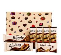 Sweet Hamper Galaxy Chocolate Gift Set for Kids, Smooth Milk Chocolate Bar 42g, Galaxy Minstrels, Galaxy Ripple 33g & 4 Hot Chocolate Sachets, Birthday Chocolate Gift Box for Chocolate Lovers