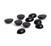 Sweet & Happy Girl's Gemstone Art Beads SHGbeads Black Agate Oval Cabochon Flat Back Dome for Jewellery Ring Pendant Making 10x12mm 5 Pcs