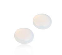 Sweet & Happy Girl's Gemstone Art Beads SHGbeads White Opalite Round Cabochon Flat Back Dome for Jewellery Ring Pendant Making 12mm 5 Pcs（No Hole）