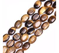 Sweet & Happy Girl's Store 10x14mm Oval Gemstone Tiger Eye Beads Strand 15 Inch Jewellery Making Beads
