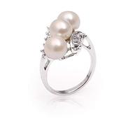 Sweet & Happy Girl's Store 6-7mm White Pearl White Gold Plated Ring US Size #6 - #9 Women Send by Random