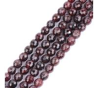 Sweet & Happy Girl'S Store 6mm Round Faceted Gemstone Garnet Beads Strand 15 Inch Jewellery Making Beads