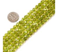 Sweet & Happy Girl's Store 6mm Round Faceted Gemstone Green Peridot Beads Strands 15 Inch Jewellery Making Beads
