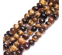 Sweet & Happy Girl's Store 8X12mm Freeform Potato Gemstone Tiger Eye Beads Strand 15 Inch Jewellery Making Beads