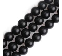 Sweet & Happy Girl's Store SHGbeads 12mm Frost Matte Black Agate Semi Precious Gemstone Round Loose Beads for Jewellery Making DIY Handmade Craft Supplies 15"