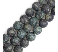 Sweet & Happy Girl's Store SHGbeads 12mm Frost Matte Blue Kambaba Jasper Semi Precious Gemstone Round Loose Beads for Jewellery Making DIY Handmade Craft Supplies 15"