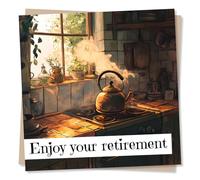 Sweet Happy Retirement Card for Loved One - Warm, Tea Lover, Cosy, Brew, Comfy - Enjoy Your Retirement - for Colleague, Dad, Mum, Grandad, Nan, Grandma, Grandpa, Aunt, Uncle