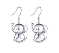Sweet Heart Elephant Dangle Elephant Dangle Earrings Lovely Animal Good Lucky Little Elephant Drop Earrings Jewelry for Women, Zinc, No Gemstone