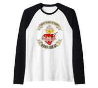 SWEET HEART OF MARY PRAY FOR US. VIRGIN MARY Raglan Baseball Tee