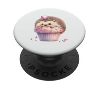 Sweet Hedgehog Cupcake Love Heart Kawaii Animal Design PopSockets Adhesive PopGrip