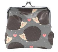 Sweet Hedgehog Personalized Wallet for Women Leather Buckle Kiss Clasp Change Wallet Sweet Hedgehog Gray UNITALLA Classic Sweet Hedgehog Gray UNITALLA Classic, Sweet Hedgehog Grey, UNITALLA, Classic