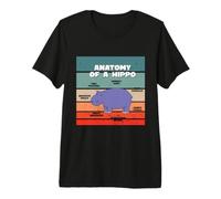Sweet Hippo Explanation Anatomy of A Hippo Love Safari Zoo Premium T-Shirt