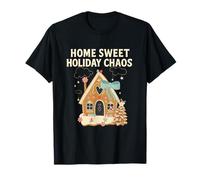 Sweet Holiday Chaos Christmas Gingerbread House Funny Xmas T-Shirt