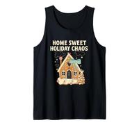 Sweet Holiday Chaos Christmas Gingerbread House Funny Xmas Tank Top