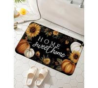 Sweet Home Bath Mat for Bathroom,Thanksgiving Day Washable Cover Floor Rug Carpets Floor Mat Bathroom Decorations 17 * 29.5 Inches for Kitchen Bedroom Indoor