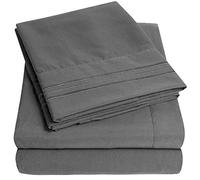 Sweet Home Collection 1500 Thread Count 3Pc Bed Sheet Set Egyptian Quality Deep Pocket - Twin, Gray