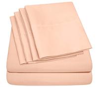 Sweet Home Collection 6 Piece Bed Sheet Set, Twin, Peach